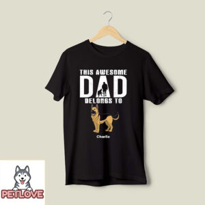 Awesome Dad Belongs To – Personalized Custom Unisex T-Shirt