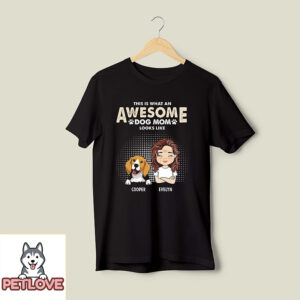 Awesome Dog Momdad – Personalized Custom Unisex T-Shirt