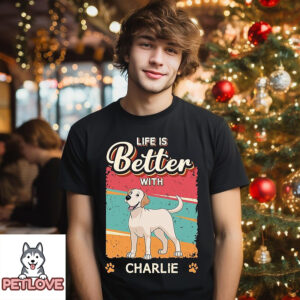 Better With Dog Retro – Personalized Custom Unisex T-Shirt