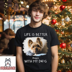 Better With Dogs Photo – Personalized Custom Unisex T-Shirt
