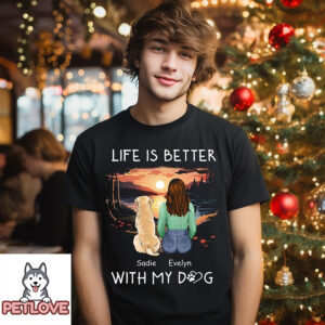 Better With Pets – Personalized Custom Unisex T-Shirt