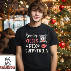 Dog Kisses Fix Everything – Personalized Unisex T-Shirt