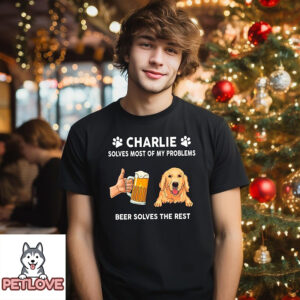 Dog Solves Problem – Personalized Custom Unisex T-Shirt – Gift For Beer Lovers