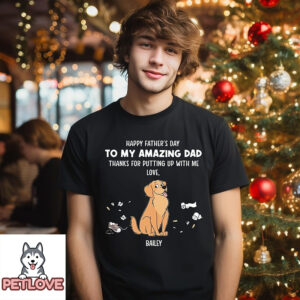 Dog Thanks For Dad 2 – Personalized Custom Unisex T-Shirt