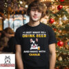 Drink Beer And Hang With Dog – Personalized Custom Premium Unisex T-Shirt