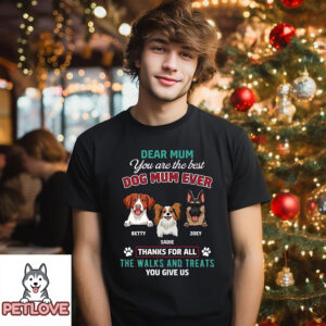 For All The Walks – Personalized Custom Unisex T-Shirt Up To 3 Dogs