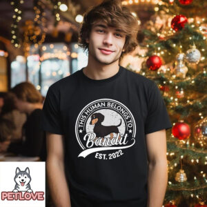 Human Belongs To Dog Cartoon – Personalized Custom Unisex T-Shirt