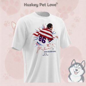 Jack Hughes USA Hockey Team 2026 Golden Goal Signature T-Shirt