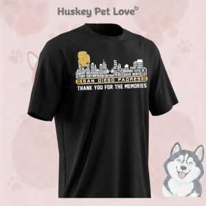 San Diego Padres Players Names City Skyline Thank You For The Memories T-Shirt