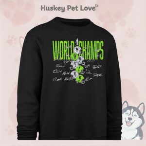 Seattle Seahawks World Champs Helmet Stack Players Signatures T-Shirt