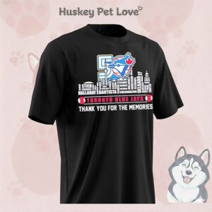 Toronto Blue Jays 50th Anniversary Thank You For The Memories Players Names City Skyline T-Shirt