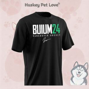 Zeev Buium Vancouver Hockey Elite Number 24 Signature T-Shirt
