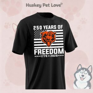 Chicago Bears 250 Years Of Freedom 1776-2026 American Flag T-Shirt