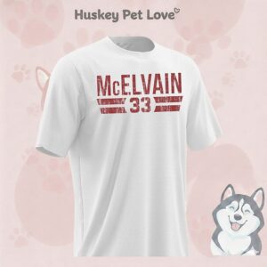 Ethan Mcelvain 33 Arkansas Razorbacks Name And Number T-Shirt