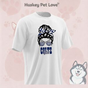 Indianapolis Colts Girl Messy Bun Glasses 2026 T-Shirt