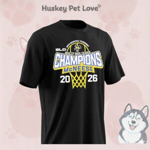 Mcneese State Cowboys Back-To-Back-To-Back 2026 Slc Men’s Basketball Tournament Champions T-Shirt