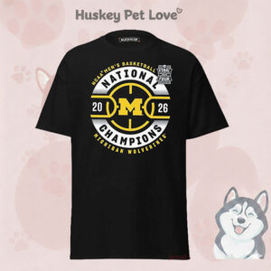 Michigan Wolverines 2026 Men’s Basketball National Champions Hardwood T-Shirt