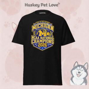 Michigan Wolverines Men’s Basketball National Champions 2026 Hail To The Victors Logo T-Shirt