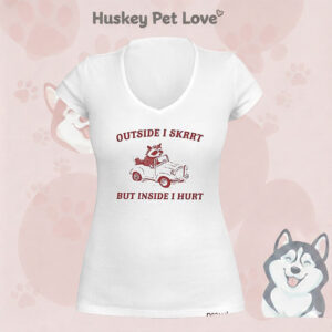 Outside I Skrrt Inside I Hurt Raccoon T-Shirt
