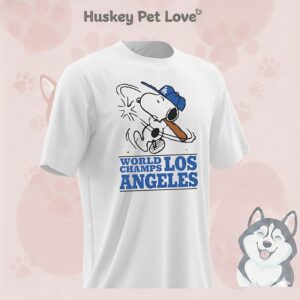 Snoopy X Los Angeles Dodgers World Champs Cartoon T-Shirt